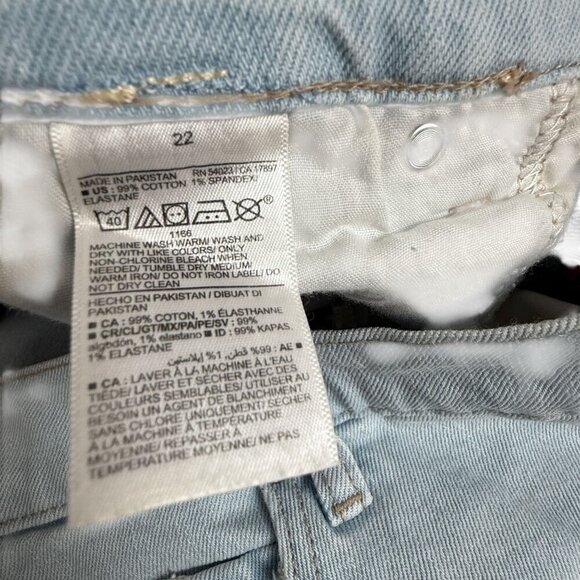 OLD NAVY Jeans Plus Size 22 Curvy Sky Hi Straight Blue Distressed Button Fly - Picture 13 of 13